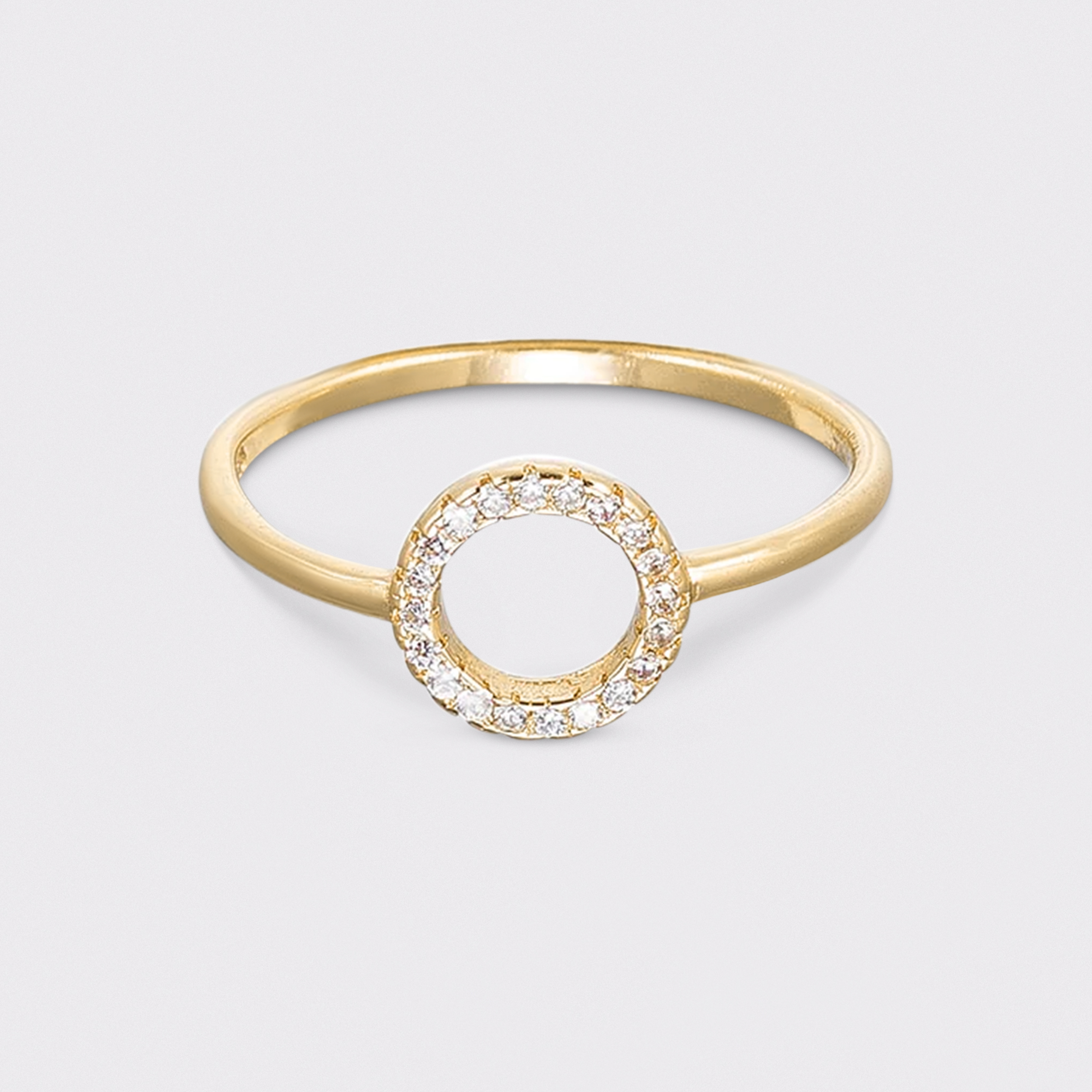 Circle CZ Sterling Ring
