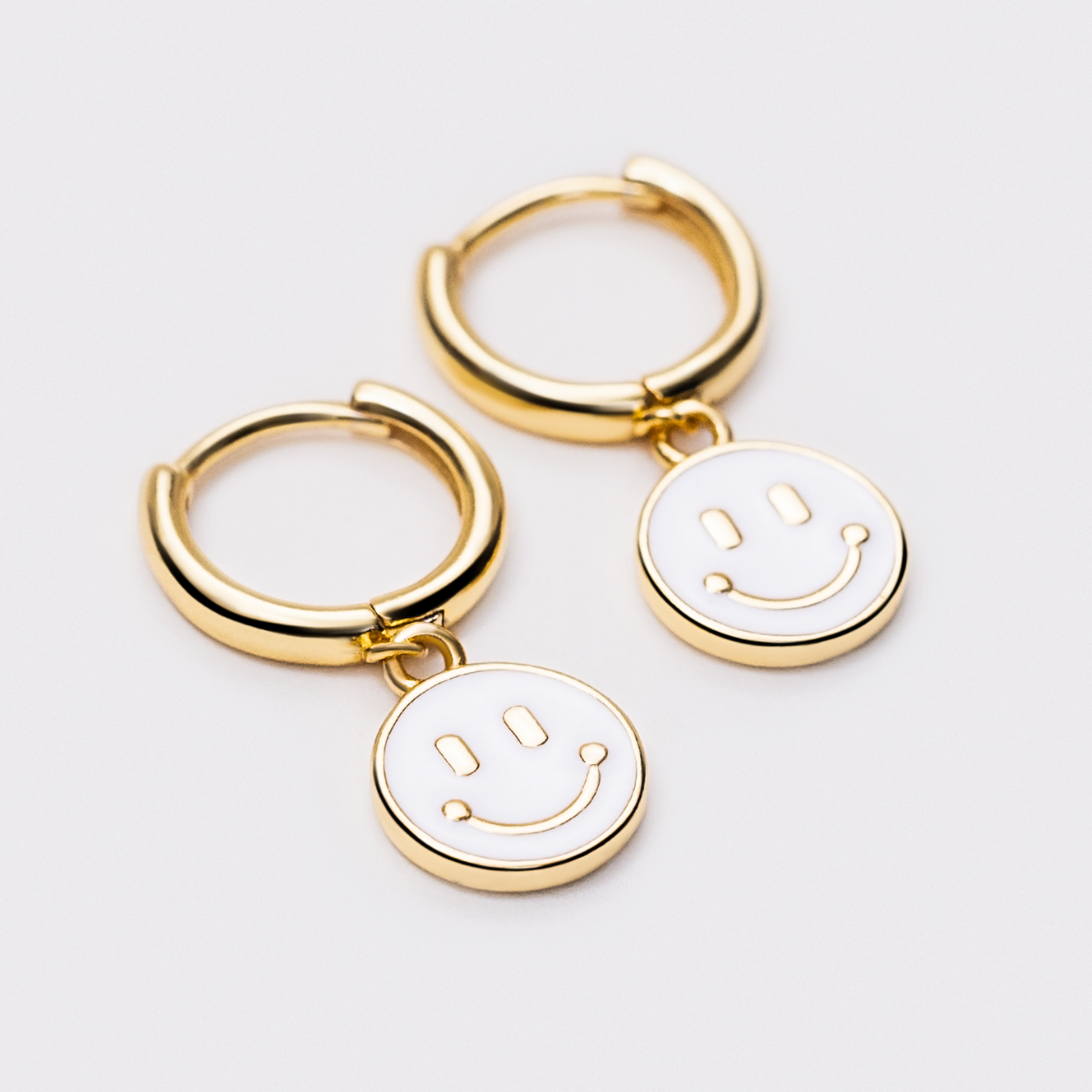 Smiley face sales stud earrings
