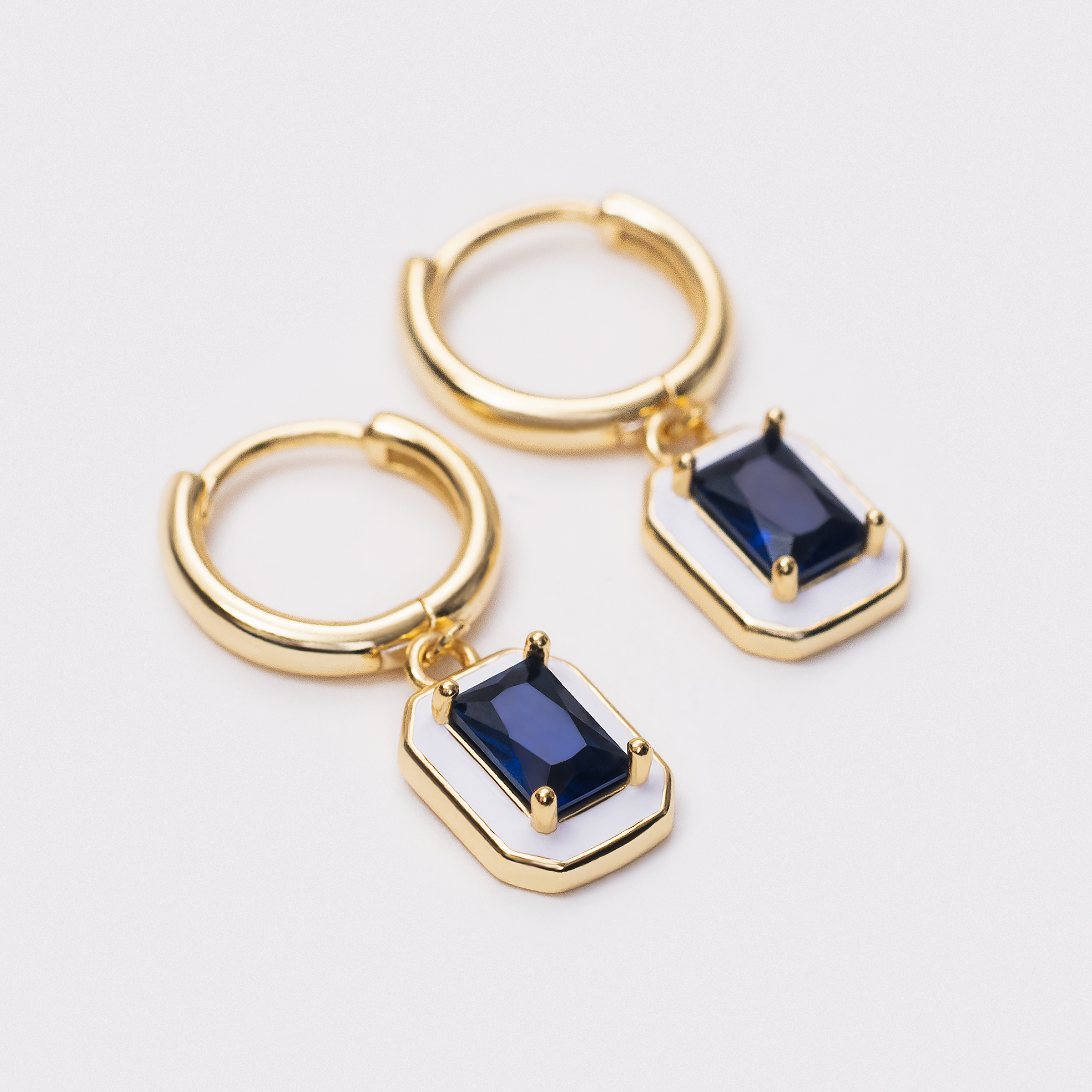 Sterling Gemstone Hoop Earrings