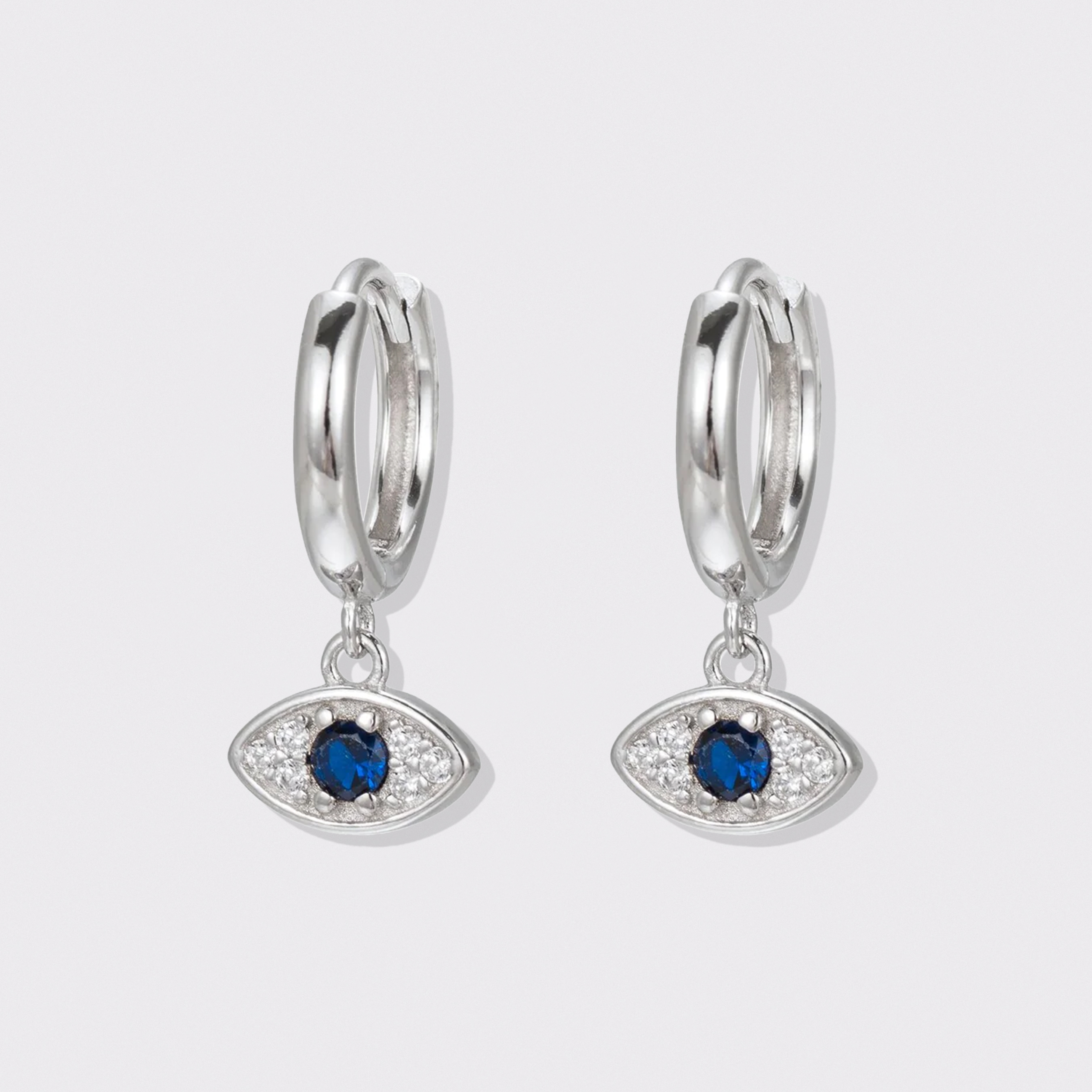 Sterling Evil Eye Huggie