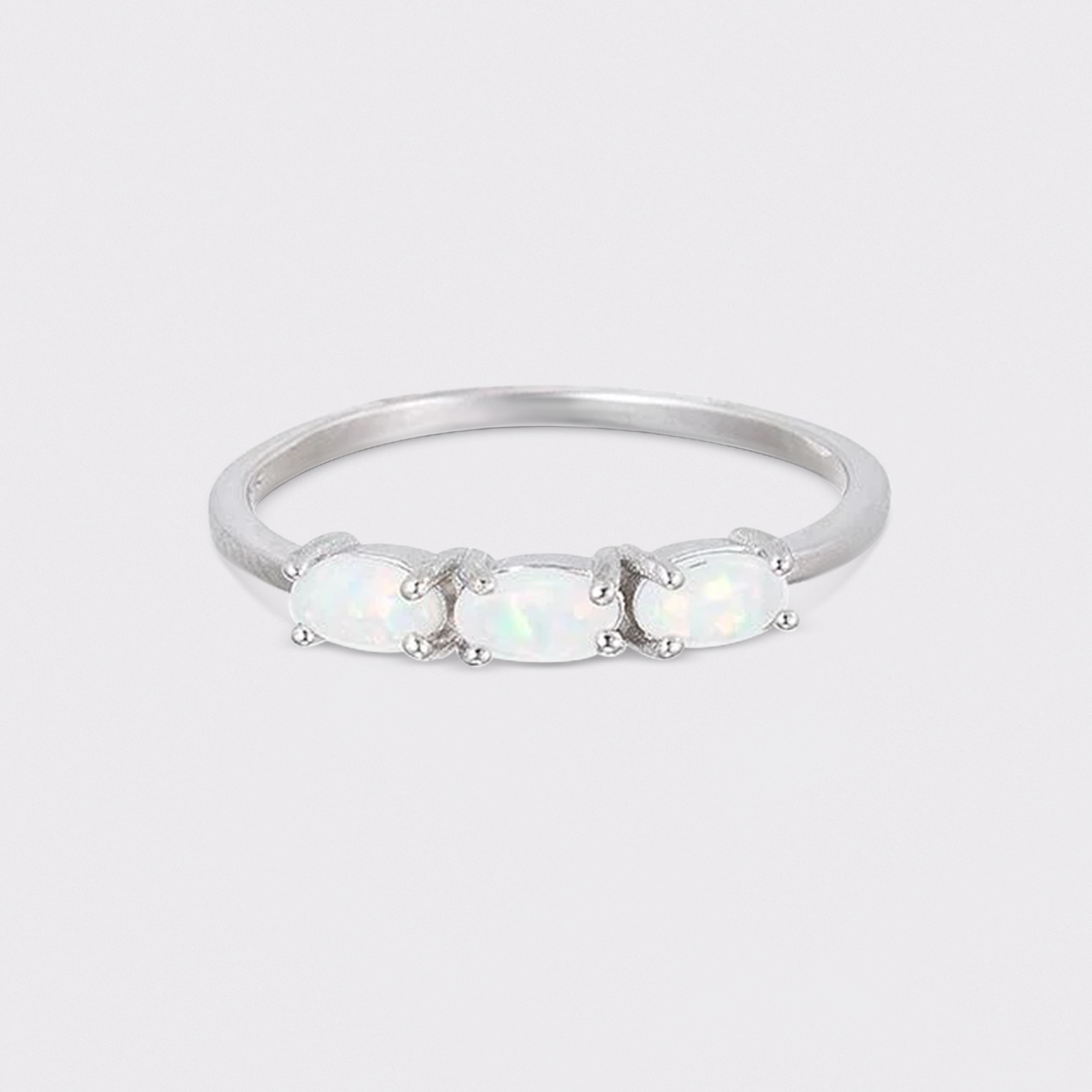 Triple Opal Sterling Silver Ring