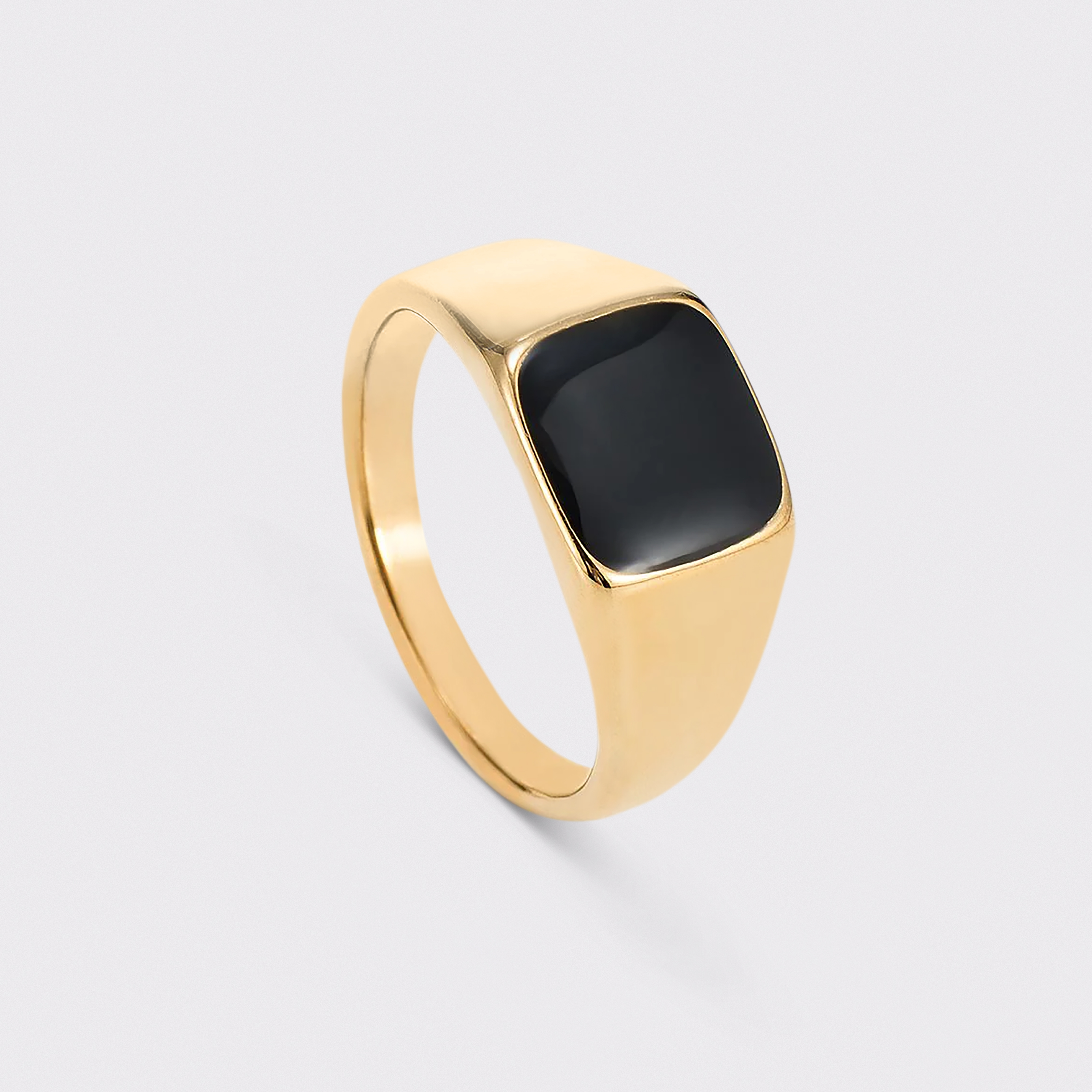 Onyx Square Signet Ring