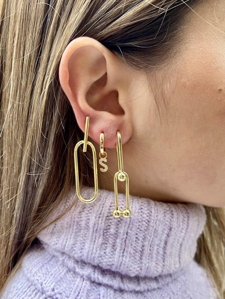 Gold Plated Double Links Earrings
