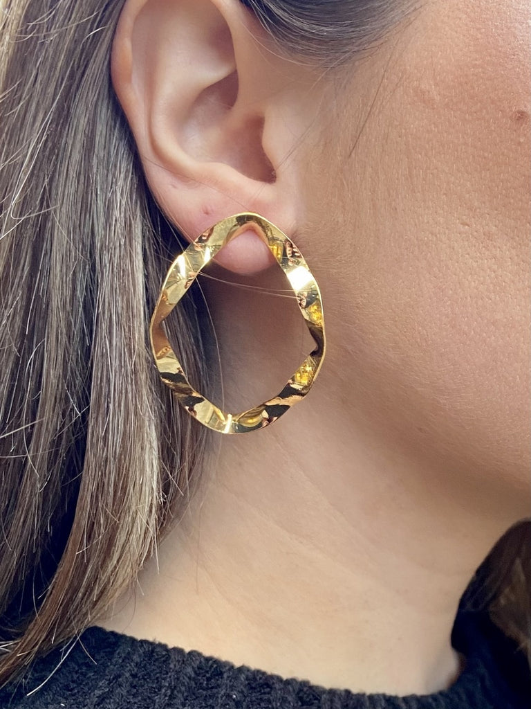 Gold Plated Swivel Abstract Earrings
