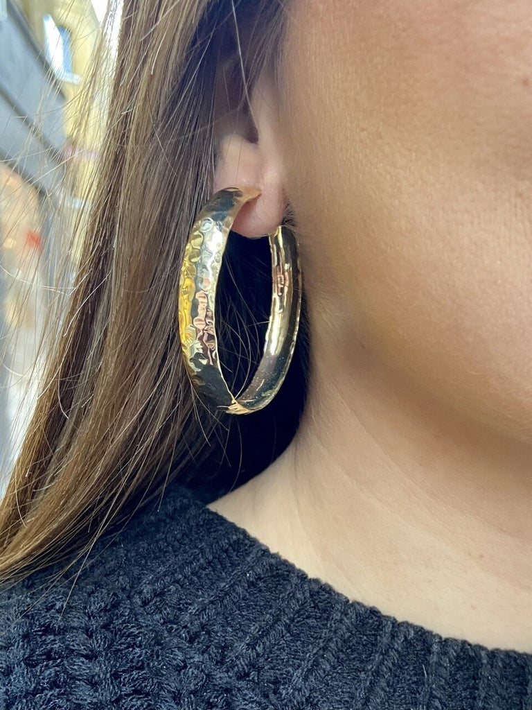 Gold Plated Bold Hoop Earrings