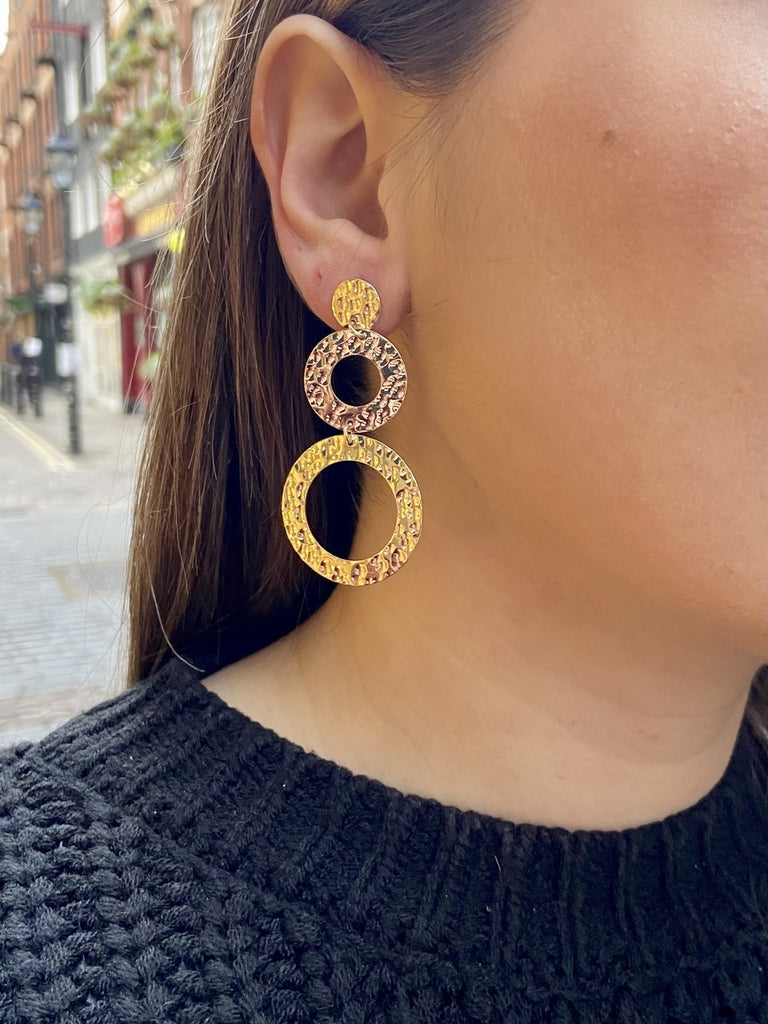 Gold Plated Textured Earrings