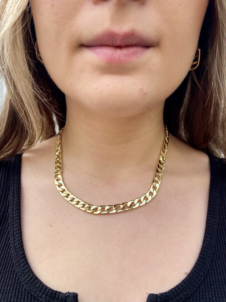 Gold Plated Curb Chain Necklace