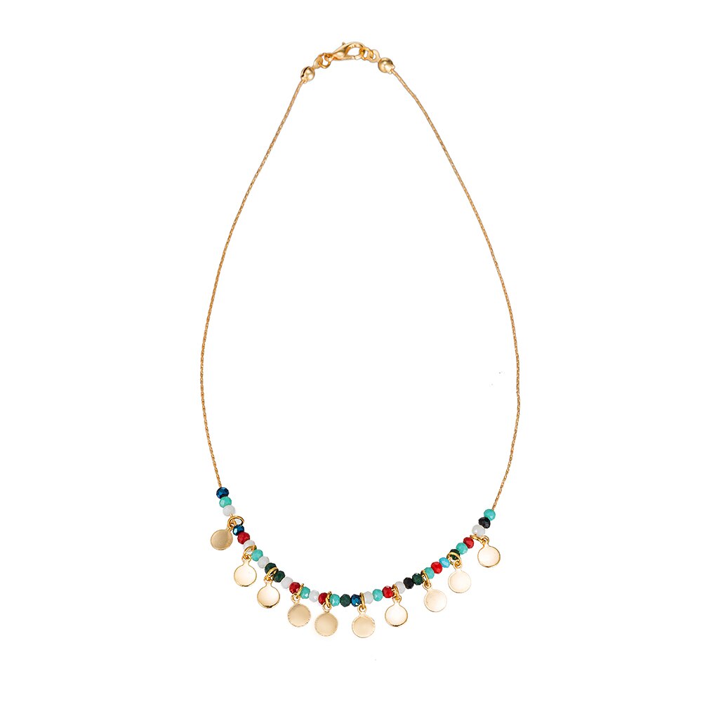 Gold Plated Flake and  Crystal Necklace 