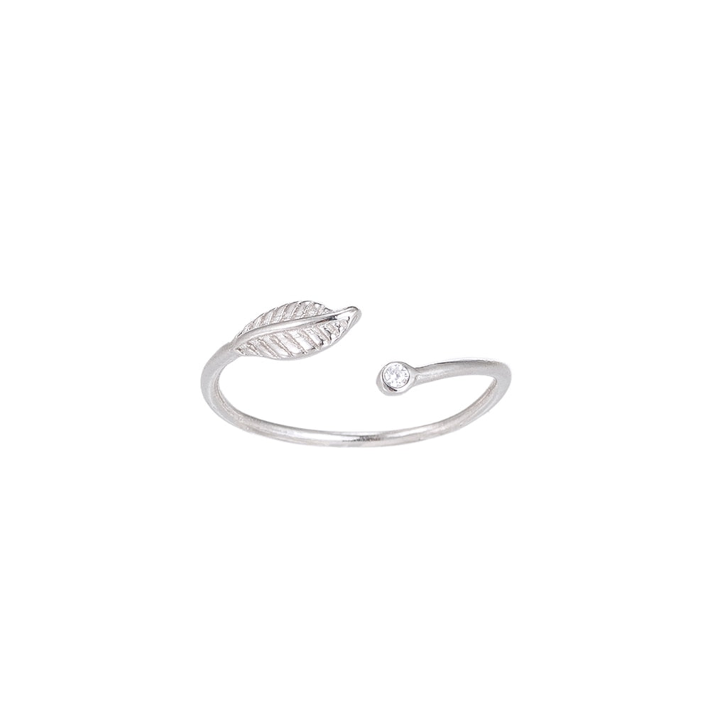 Adjustable Zirconia Flower Sterling Ring