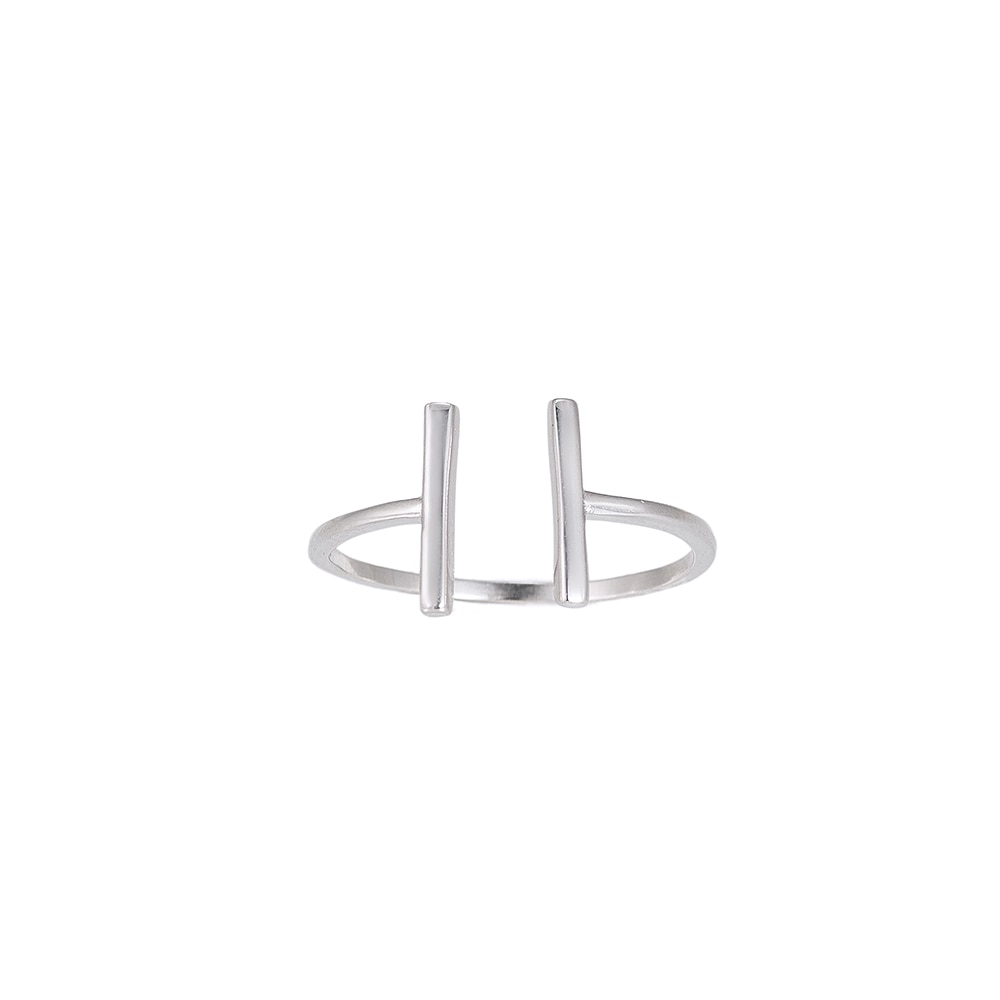 Adjustable Parallel Bar Sterling Silver Ring