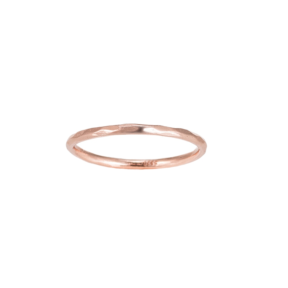 Rose Plain Angled Sterling Silver Ring