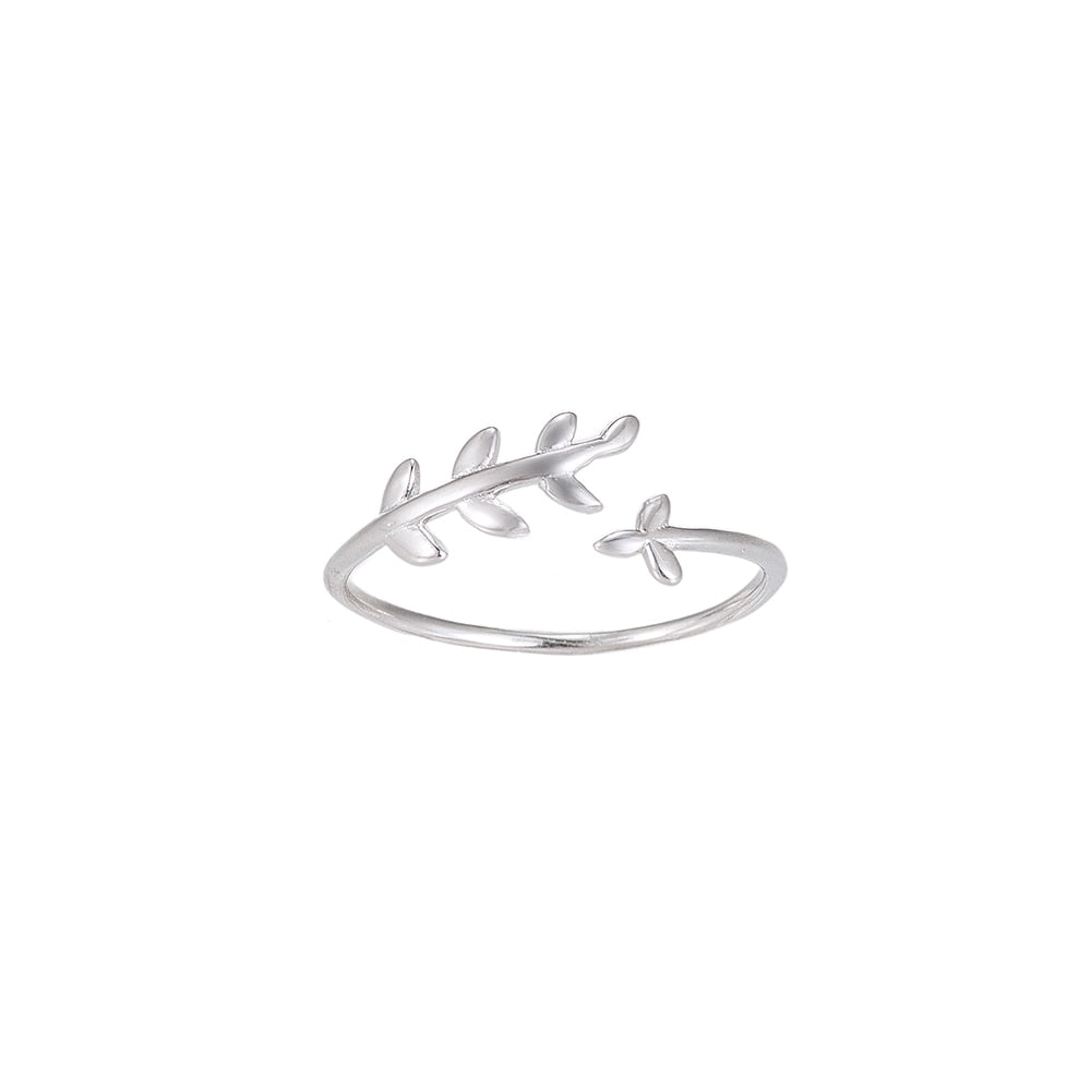 Adjustable Roman Branch Sterling Ring