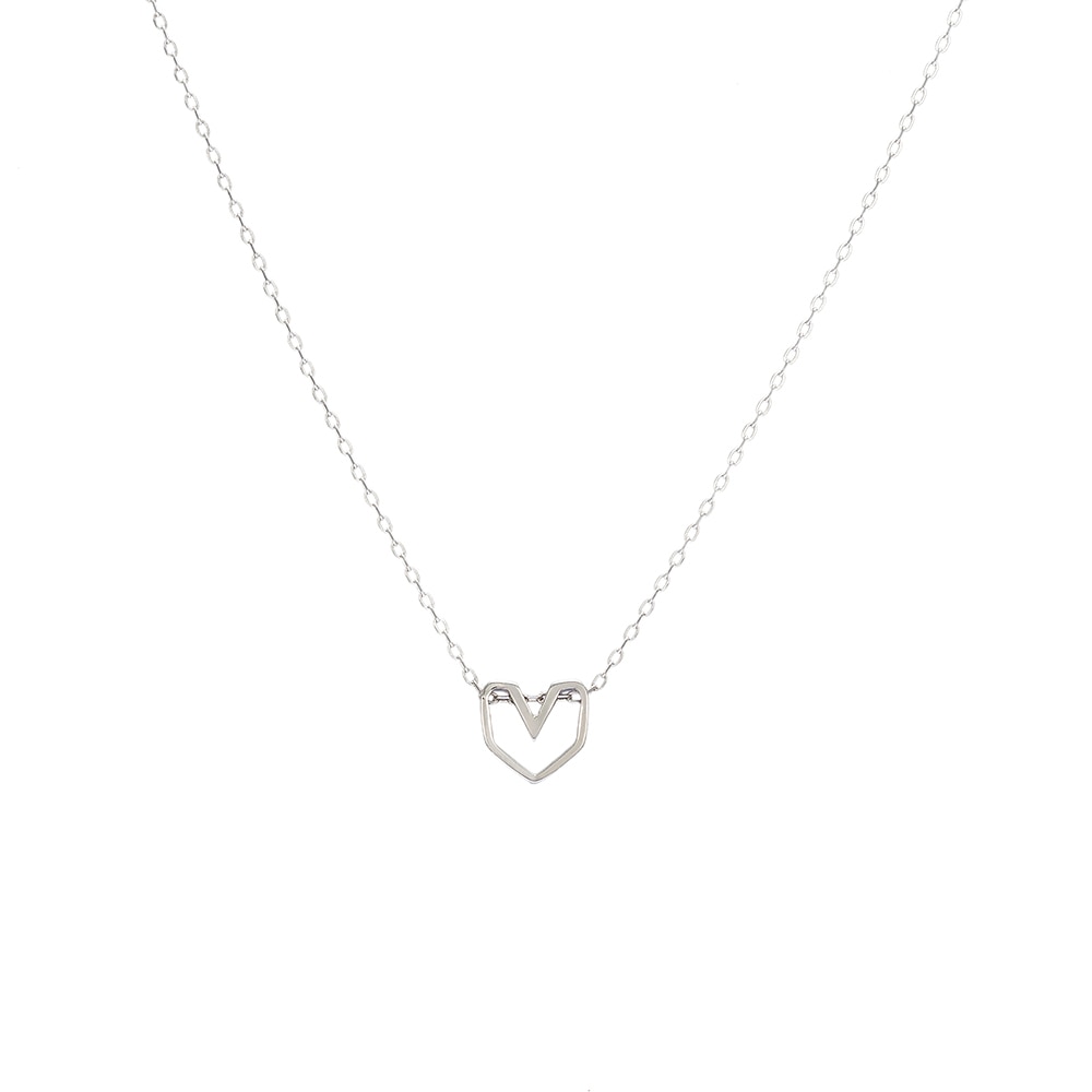 Silver Funky Heart Necklace