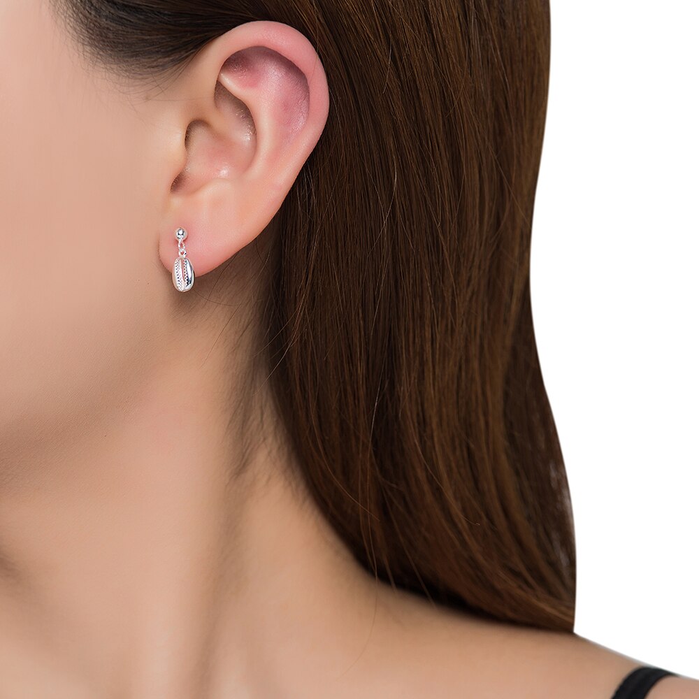 Dangly Silver Shell Earrings