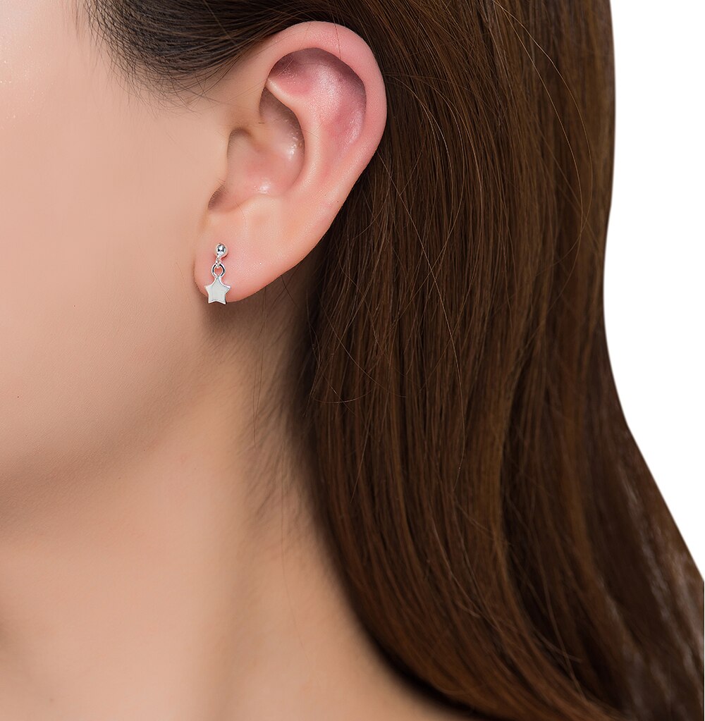 Dangly Silver Stud Earrings