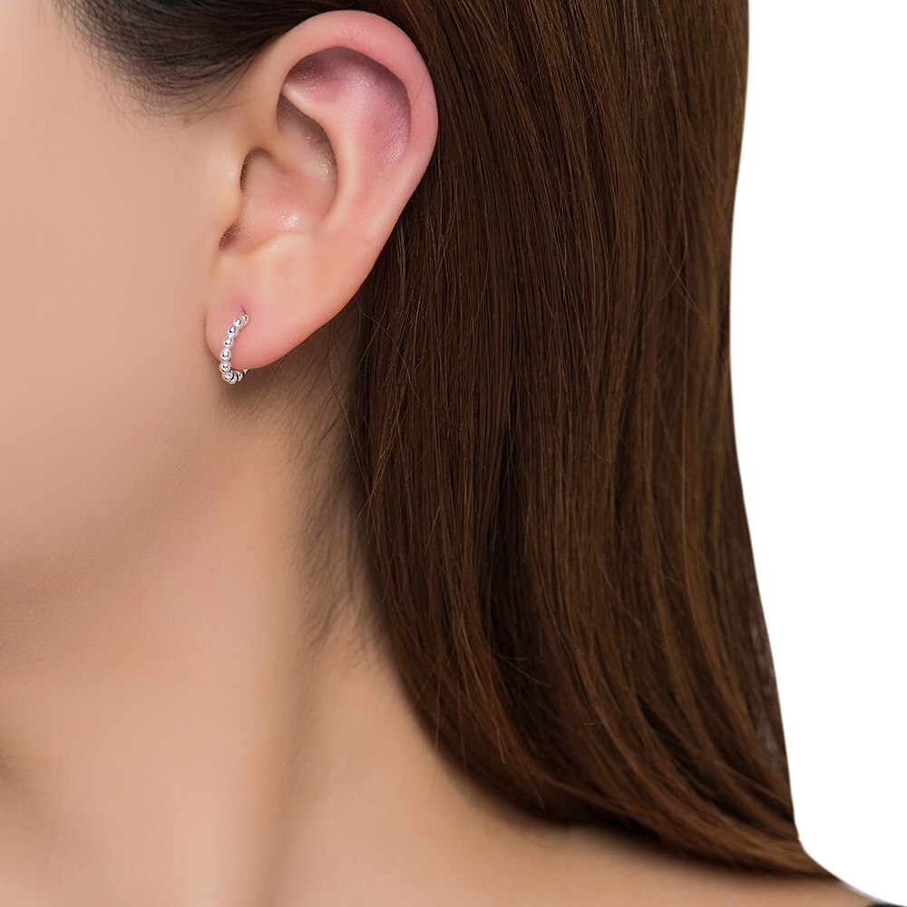 Small Bubbly Silver Hoop Earrings