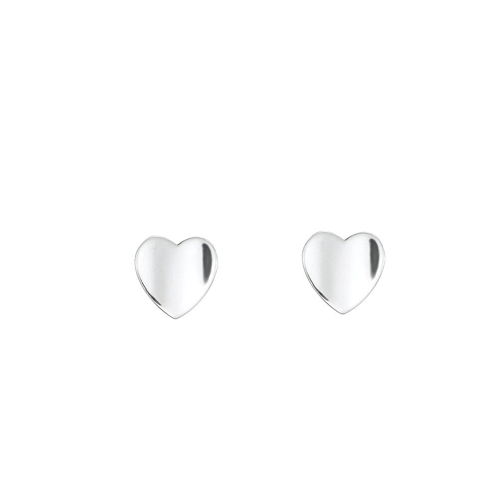 Heart Silver Stud Earrings