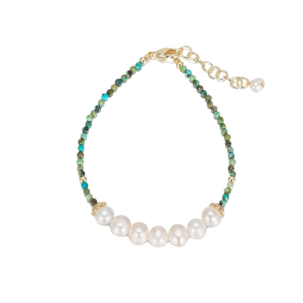 Freshwater Pearl with Turquoise Bracelet