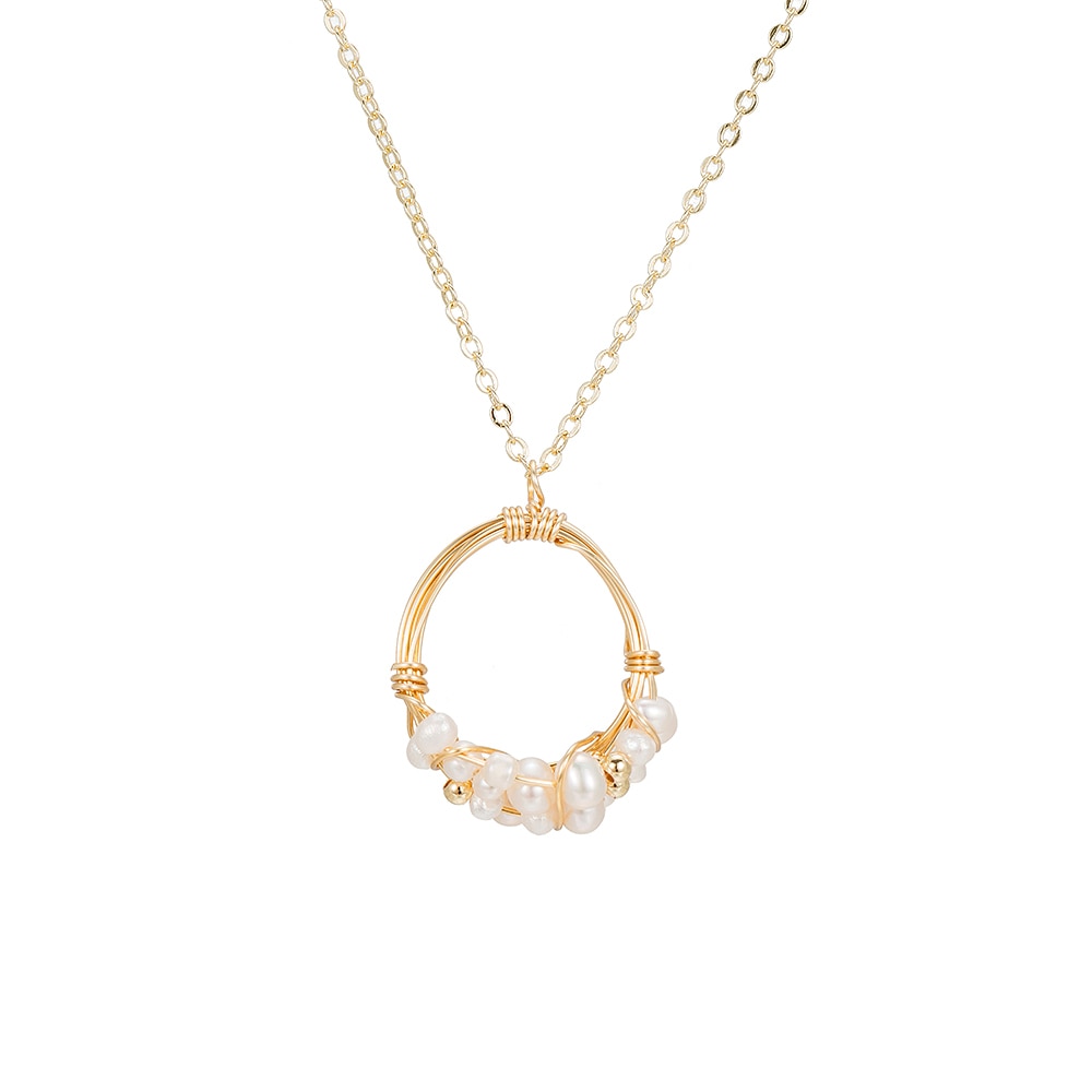 Pearl Bucket Ring Shape Necklace