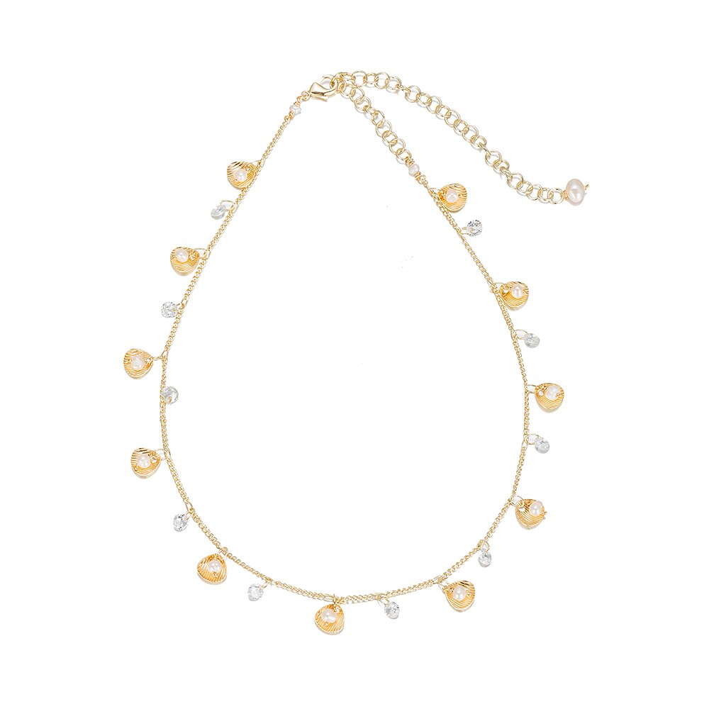 Gold Plated Beaded Pearl Necklace