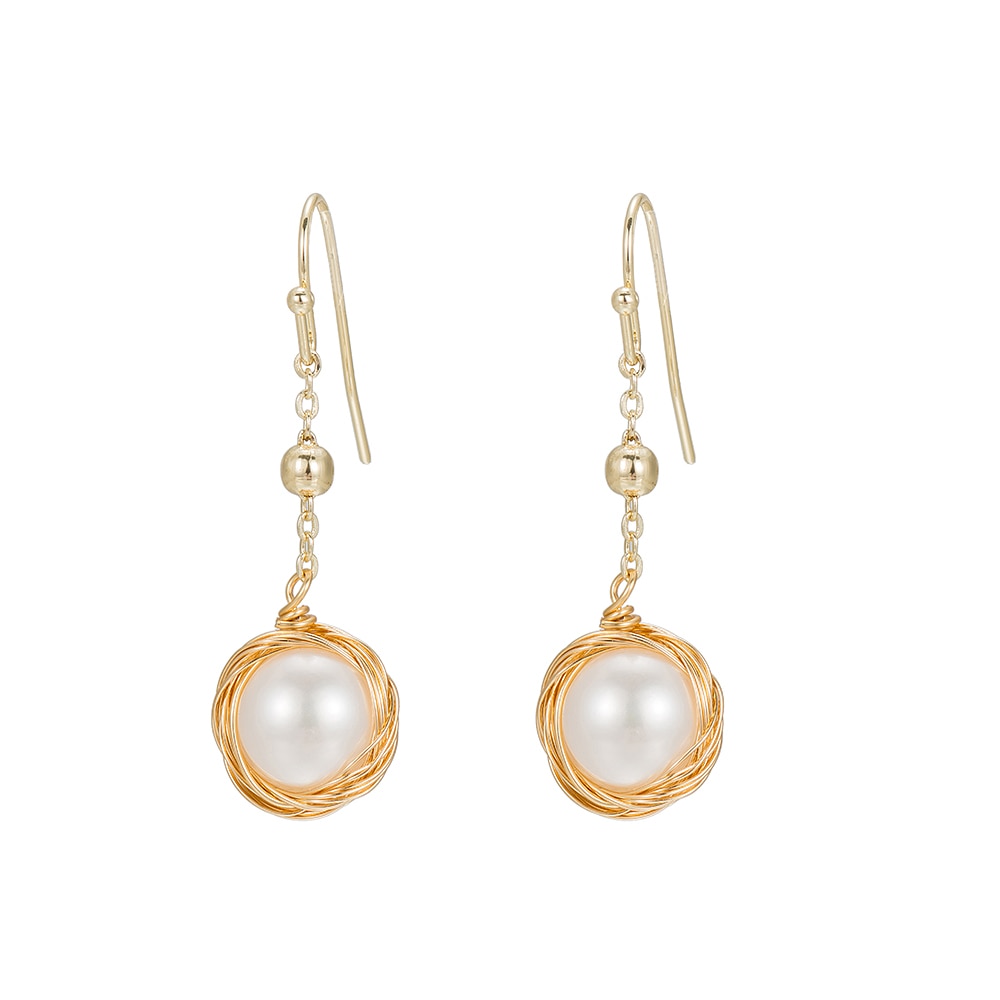Gold Plated Freshwater Pearl Drop Earrings
