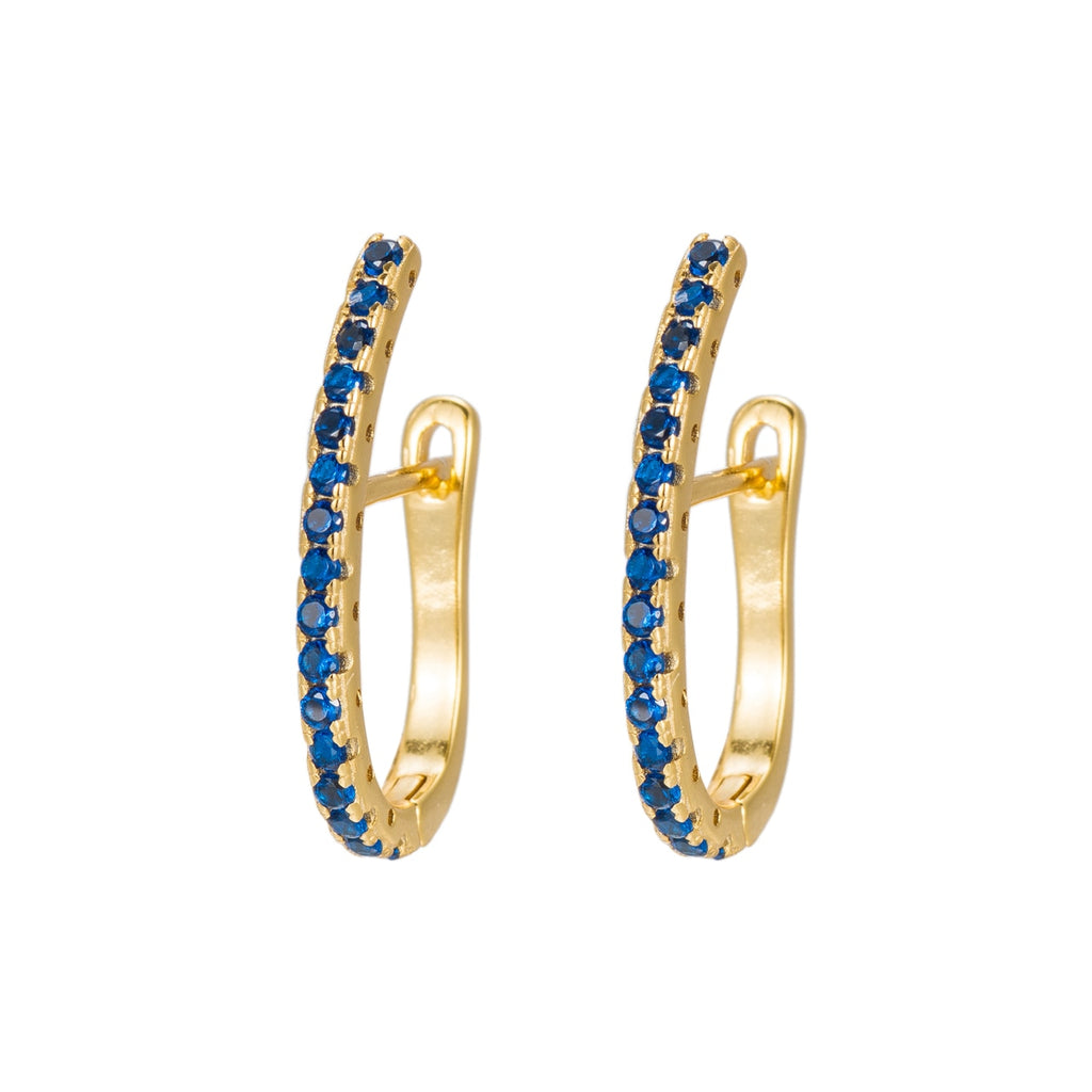 Sterling Silver CZ Hoop Earrings