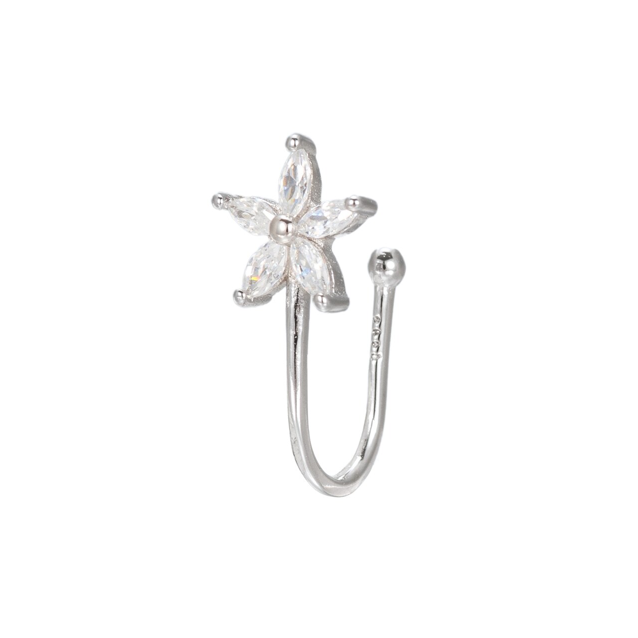 Sterling Flower Ear Cuff