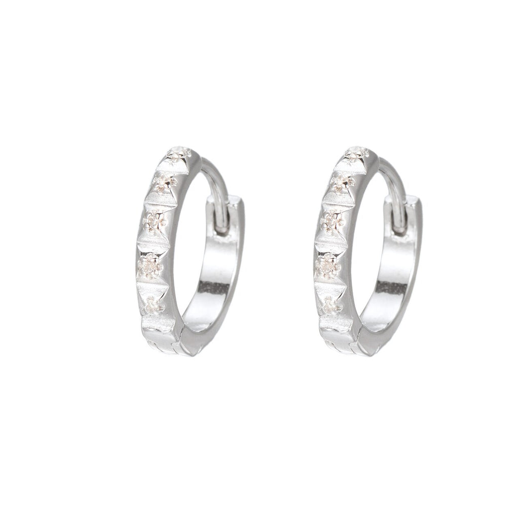 Sterling Silver Thorn Huggie Earrings