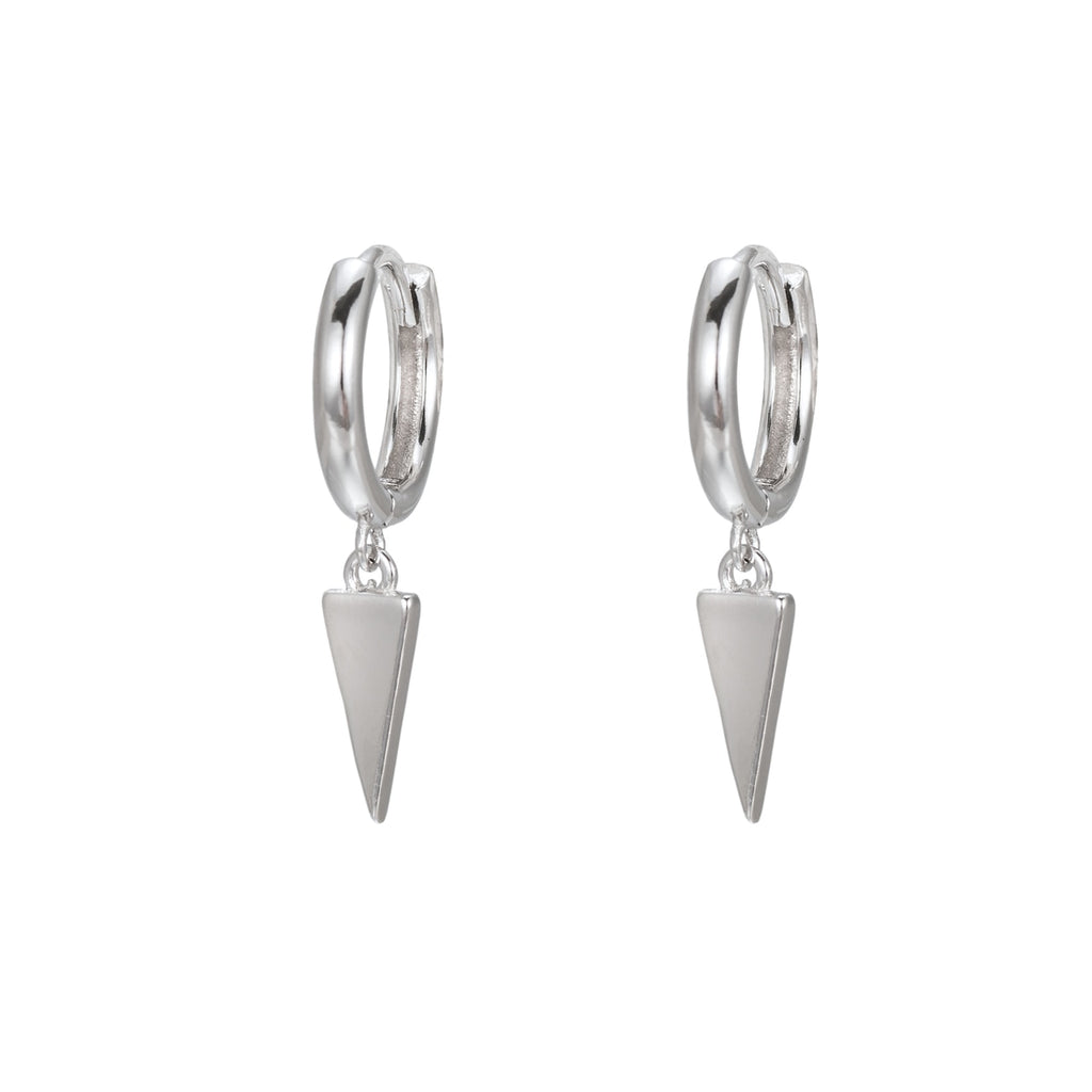 Sterling Silver Dangly Charm Hoop Earrings