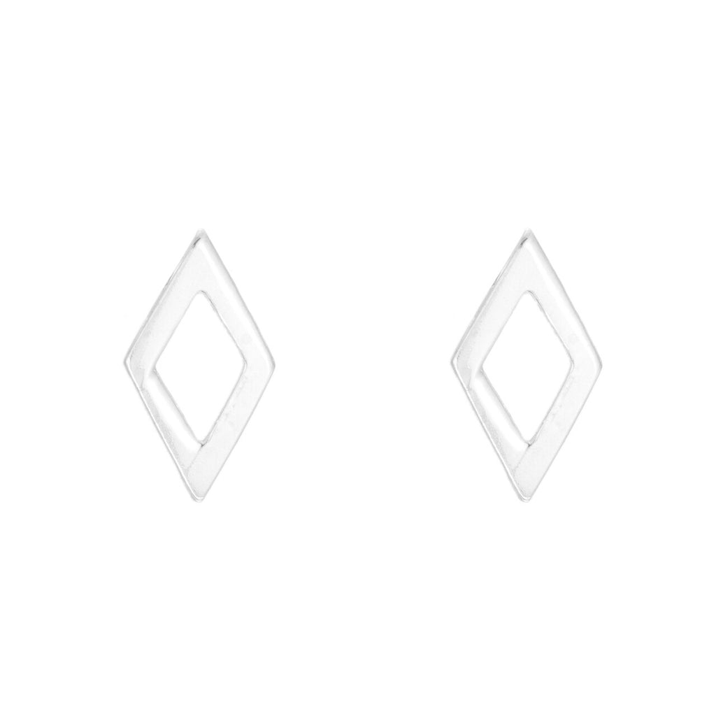 Sterling Silver Diamond Line Stud Earrings