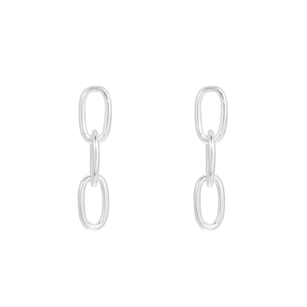 Sterling Silver Triple Chain Earrings