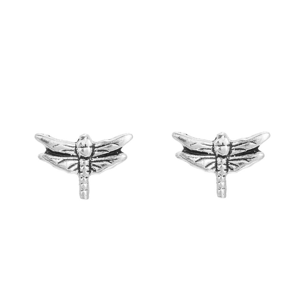 Sterling Silver Dragonfly Stud Earrings