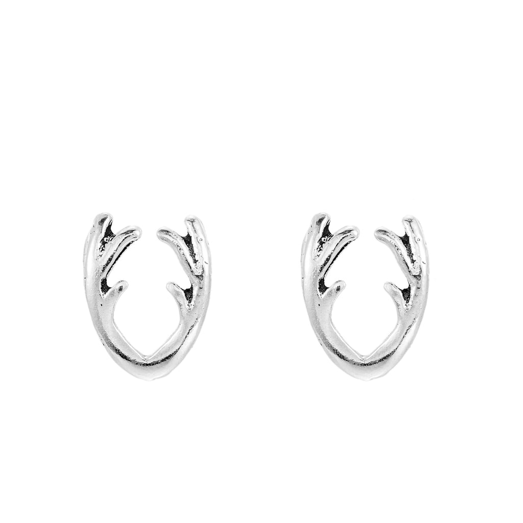 Sterling Silver Horn Stud Earrings