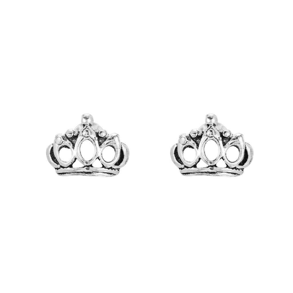 Sterling Silver Crown Studs