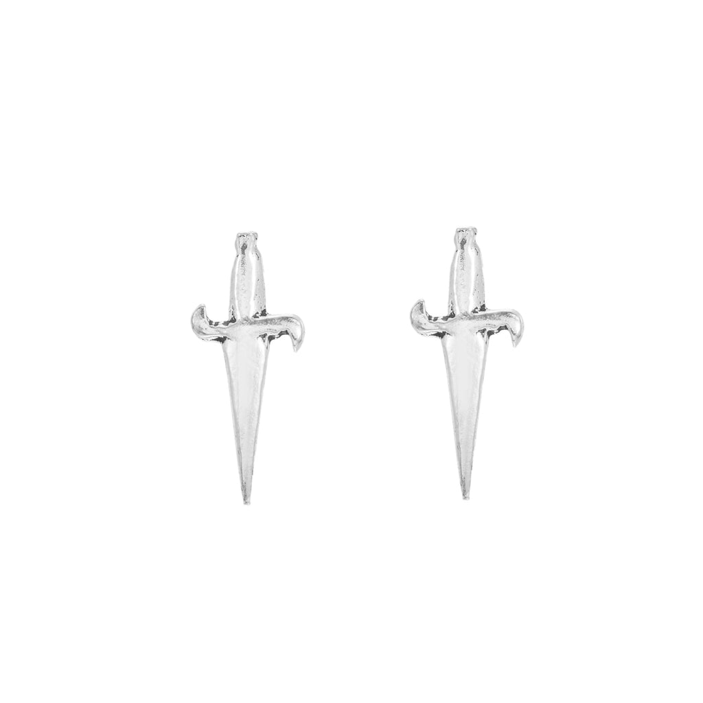 Sterling Silver Sword Stud Earrings
