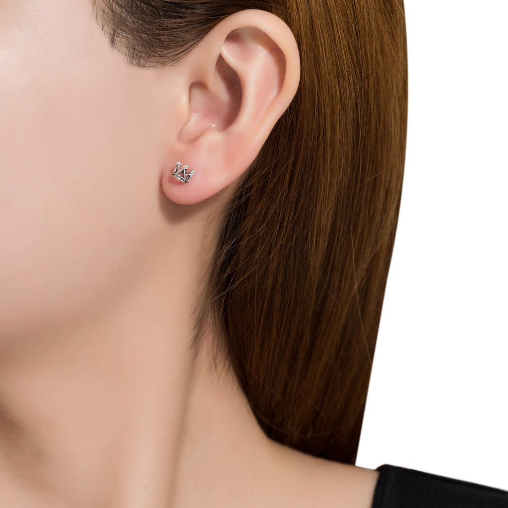 Sterling Silver King Stud Earrings