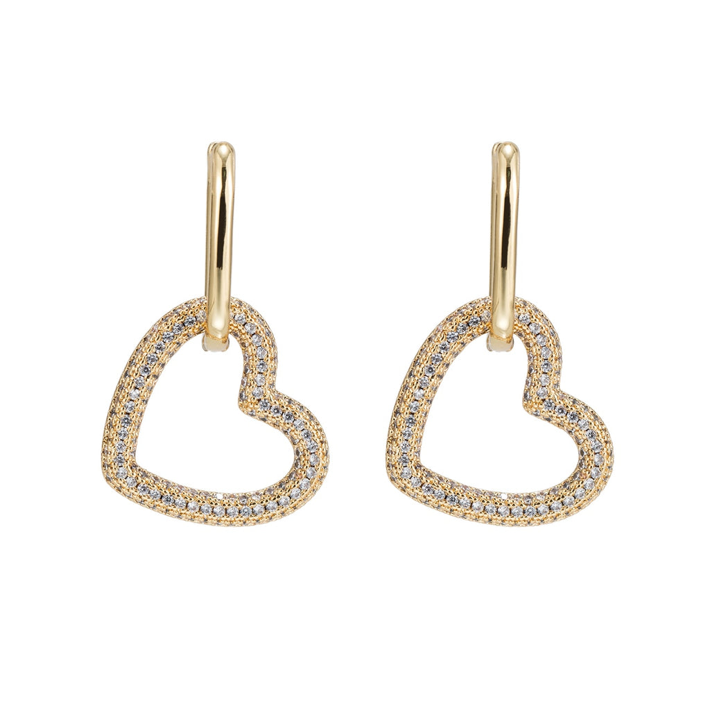 Dangly Heart Charm Earrings