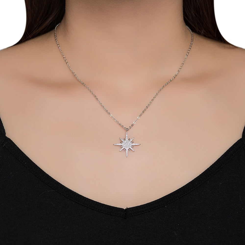 Sterling Silver Simple North Star Necklace