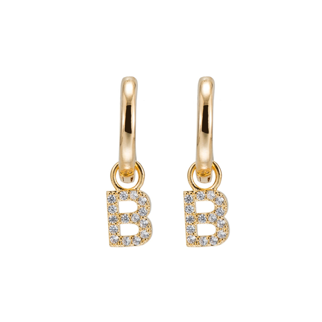 Plated Dangly B Initial CZ