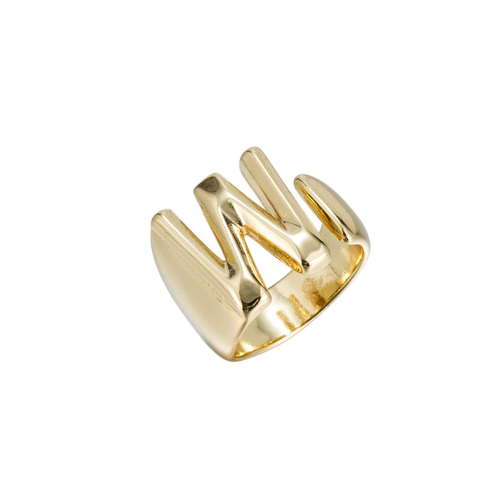 W Adjustable Initial Ring – e&e Jewellery