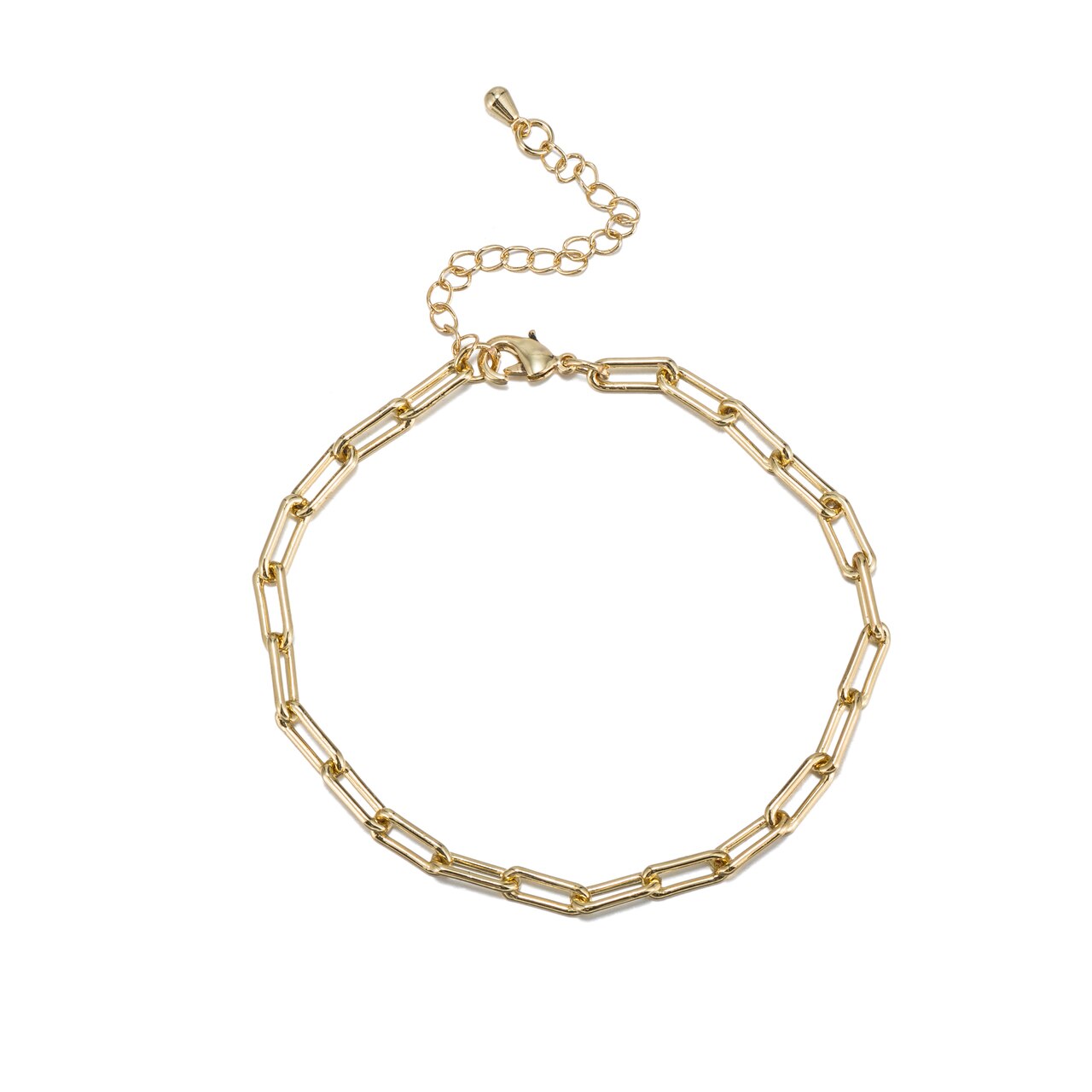 Stainless Steel Paperclip Chain Bracelet CZ Clasp