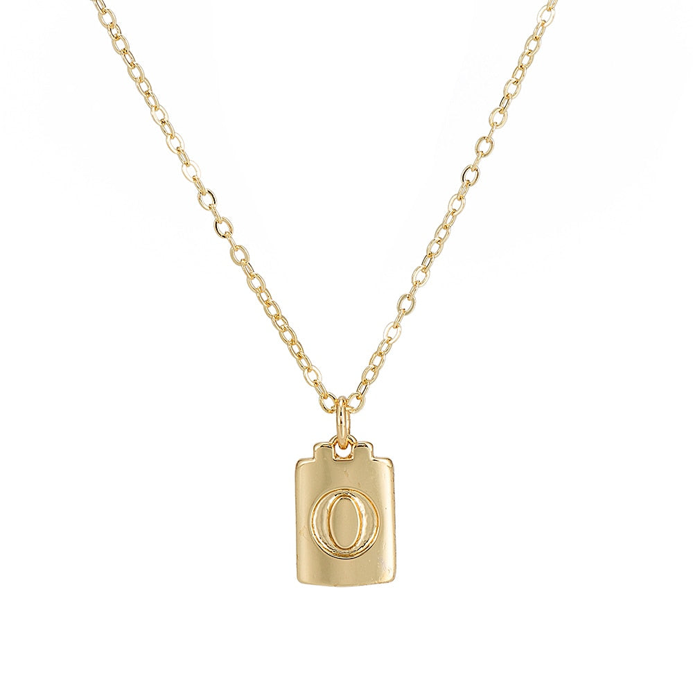 O Initial Plate Necklace 