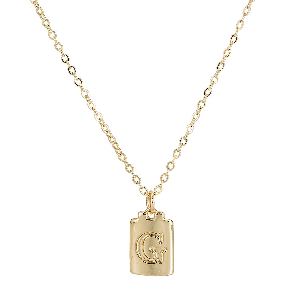 G Initial Plate Necklace