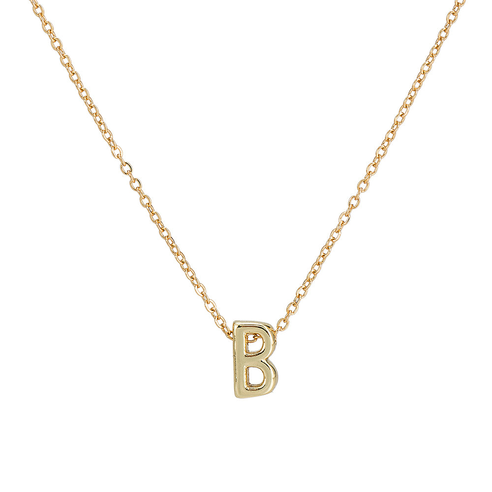 B Plated Initial Necklace