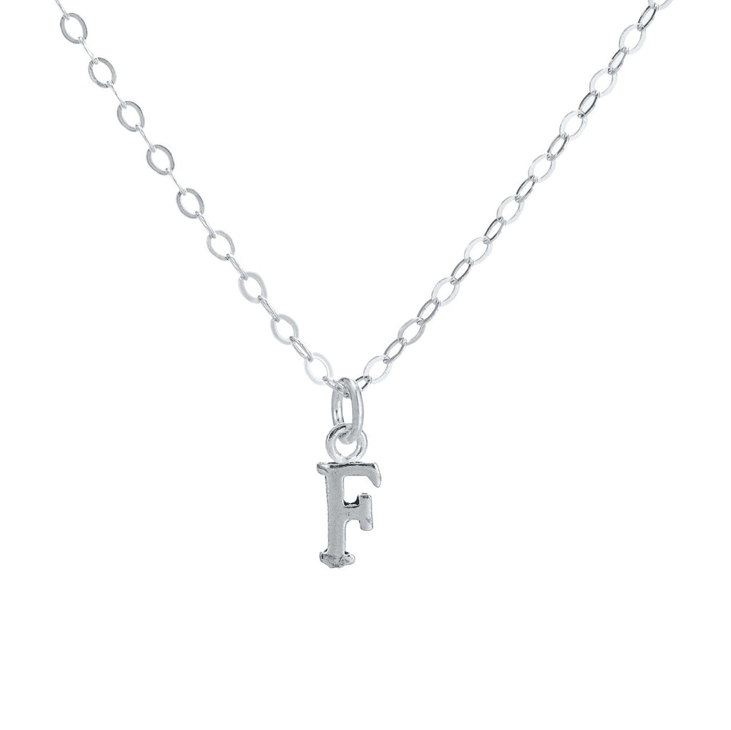 F Initial Sterling Silver Necklace