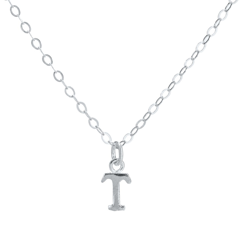 T Initial Sterling Silver Necklace