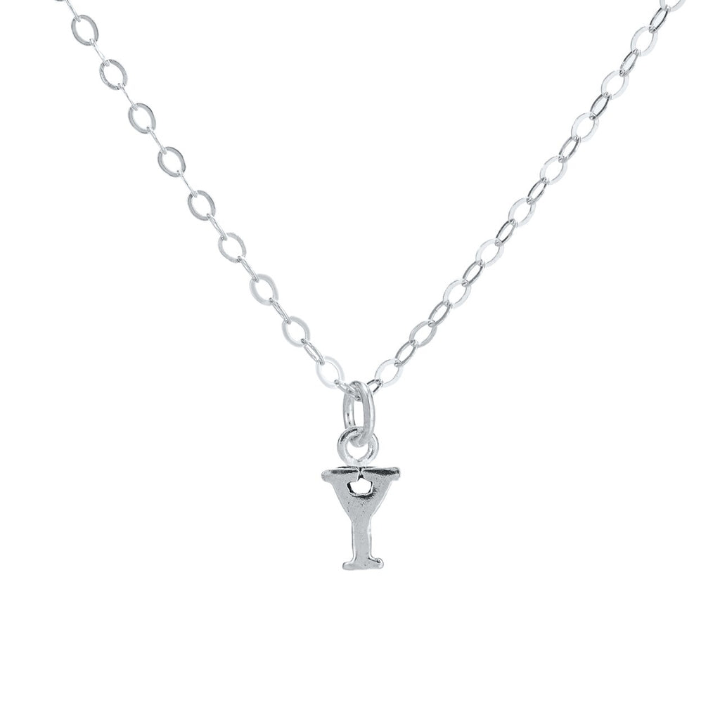 Y Initial Sterling Silver Necklace