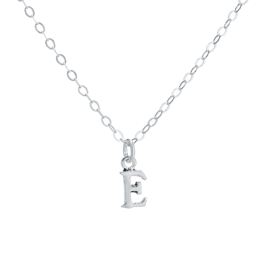 E Initial Sterling Silver Necklace