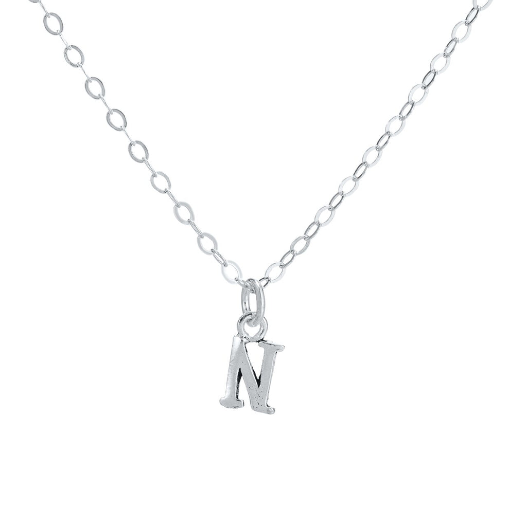 N Initial Sterling Silver Necklace