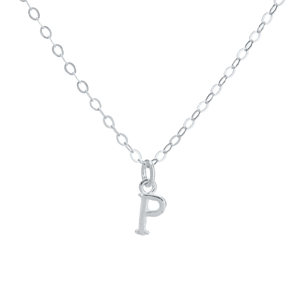 P Initial Sterling Silver Necklace